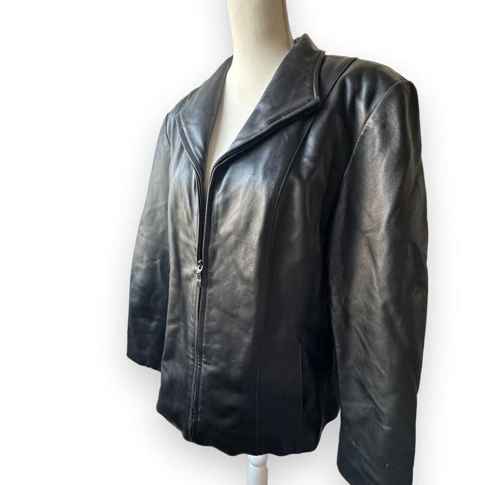 Worthington Black Genuine Lambskin Leather Jacket Size XL